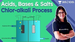 CBSE Acids and Bases and Salts  ChlorAlkali Process  Unacademy Class 9 and 10  Sweta Maam [upl. by Ariaek]