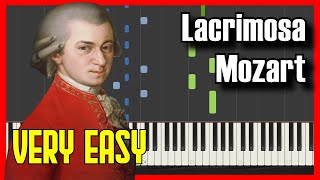 🎹 How to Play Mozart  Lacrimosa Requiem ✔️  【2022】Easy Slow Piano Tutorial Synthesia [upl. by Parker]