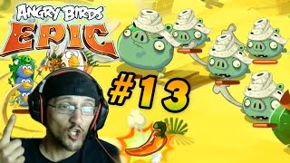 Lets Play Angry Birds EPIC Part 13 Mummy vs Duddy Desert Island Pig Castle Face Cam Commentary [upl. by Covell]