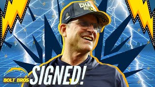 JIM HARBAUGH HIRED AS HEAD COACH  BOLT BROS  LA Chargers [upl. by Lennod]