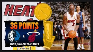 Dwyane Wade 36 points Tie the Series  2006 NBA Finals Game 4  Dallas Mavericks at Miami Heat [upl. by Ranson]