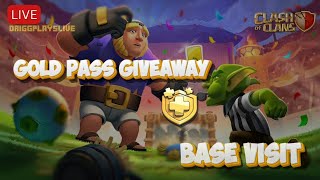 COC Live  COC Base Visit  CWL Coming  Gold Pass Giveaway  Clash of Clans India  DriggPlaysLive [upl. by Oirottiv]