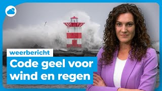 Weerbericht CODE GEEL ⚠️ woensdag veel wind en regen [upl. by Flessel]