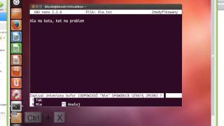 007 Kurs Linuxa edytory tekstu w systemie Linux gedit nano [upl. by Nollahs]