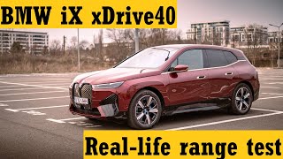 2022 BMW iX xDrive40 RealLife Range Test [upl. by Linell367]