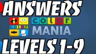 COLORMANIA Answers Level 1 to Level 9  Gameplay amp Review iPhone iPad iOS Android [upl. by Ellevel844]