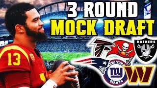 Who Drafts Caleb Williams  3 Round 2024 NFL Mock Draft [upl. by Aseret365]