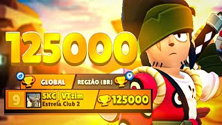 CHEGUEI a 125000🏆 TROFÉUS SUBINDO 10 BRAWLERS PARA OS 1500 [upl. by Ynatsyd636]