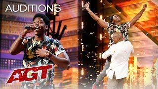 Golden Buzzer Joseph Allen Leaves Exciting Footprint With Original Song  Americas Got Talent 2019 [upl. by Strade168]