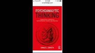 PODCAST Interview with Don Carveth re his 2018 book quotPsychoanalytic Thinking [upl. by Sanoy70]