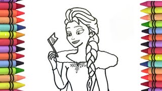 Elsa Frozen Princess drawing Disney princess elsa anna Elsa Anna movie in Hindi [upl. by Ecinahs]