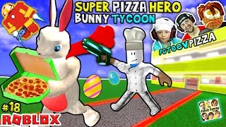 ROBLOX Super Pizza Hero Easter Bunny Tycoon FGTEEV 18 Superhero Eggs w Hulkbuster [upl. by Kciregor]