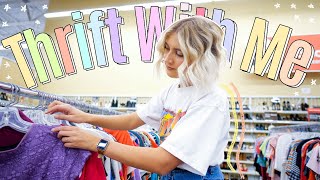 COME THRIFT WITH ME FOR SPRING  rejecting winter with a big COLORFUL thrift store try on haul [upl. by Jaquelyn390]