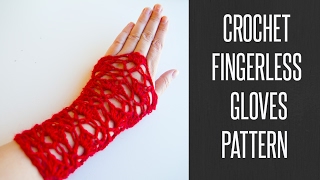 How to  Crochet fingerless gloves pattern [upl. by Orelee]