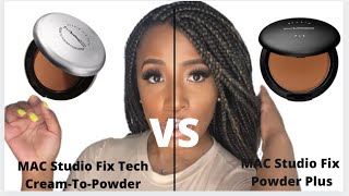 MAC STUDIO FIX POWDER PLUS VS MAC STUDIO FIX TECH CREAMTOPOWDER [upl. by Harsho]