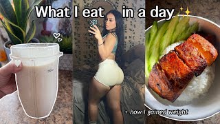 What I eat in a day  how I gained 20lbs [upl. by Aiuqcaj]