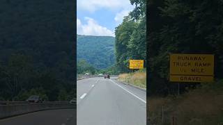 Runaway Truck Ramp  National Road Heritage Hwy 40  Steep Grade Outside Uniontown PA road travel [upl. by Acirej]