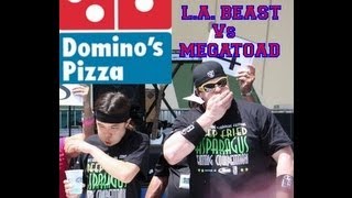 LA BEAST vs MATT STONIEDOMINOS PIZZA CHALLENGE [upl. by Anohs]