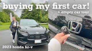 BUYING MY FIRST CAR 🚙 test driving empty car tour  2023 Honda HRV  Charlotte Pratt [upl. by Gisella]