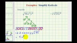 Ex Simplify Radicals with Variables  Not Perfect Roots [upl. by Amilas]