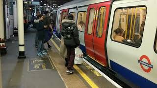 Farringdon Station Circle amp Metropolitan Line trains at night London Transport underground tube [upl. by Peterec]