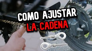 Como cambiar TENSORES de cadena de moto y AJUSTARLA [upl. by Lothar37]