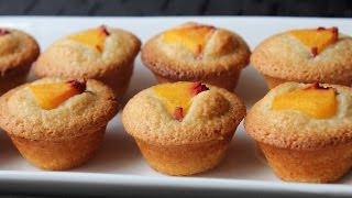 Peach Financier Recipe  How to Make Peach Almond Cakes [upl. by Nahtanaj]