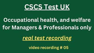 CSCS Test UK 2024 CSCS Card UK  CSCS Test for Managers amp Professionals 5 occupationalhealth [upl. by Gleich612]