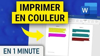 Imprimer en couleur sur Word [upl. by Ennaillek]