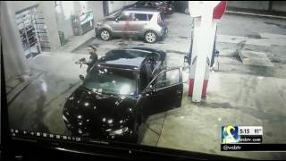 RAW VIDEO Surveillance camera shows shootout at Atlanta gas station  WSBTV [upl. by Lika]