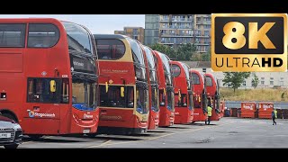 London Buses at Plumstead Bus Garage 8K resolution test [upl. by Paulette]