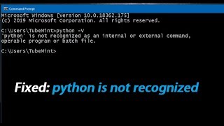 Fixed Python is not recognized as an internal or external command [upl. by Elspet]