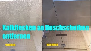 Kalkflecken auf Duschscheiben entfernen  Dusche reinigen Duschtür  hardstain remover Unger Rubout [upl. by Oirazan]