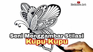 Seni Menggambar Stilasi Kupukupu [upl. by Saiasi999]