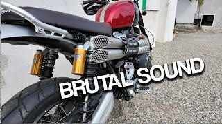 Triumph Scrambler 1200  Mohave VS Stock Exhaust Sound [upl. by Alage17]