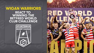 Wigan Warriors react to winning the Betfred World Club Challenge  Matt Peet Harry Smith amp More [upl. by Zamora627]