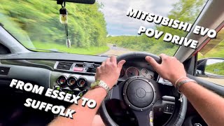 Mitsubishi Evo 7 POV from Essex to Suffolk UK June 2024 [upl. by Ailene]