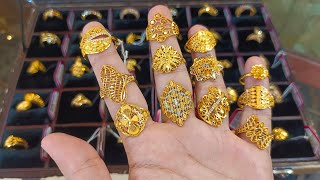 2024 সালের নতুন ডিজাইনের আংটির কালেকশন 😱🔥  Gold Finger Ring Design With Price 2024 [upl. by Arnuad]