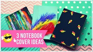 DIY 3 NOTEBOOK COVER IDEAS within 5 MINUTES I BACK TO SCHOOL DIY 2018 I Ep 1 [upl. by Gherlein]