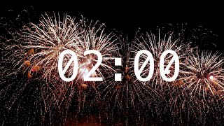 2 Minute Countdown Timer with Alarm  Relaxing Music  Fireworks Timer [upl. by Englis]