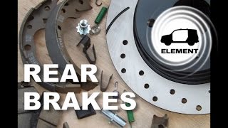 Rear Brakes and Emergency Brakes Installation on a Honda [upl. by Haikan652]