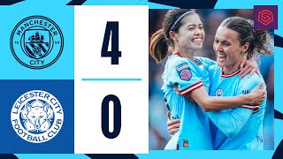 HIGHLIGHTS  WSL  Man City 40 Leicester  Shaw Hemp amp Hasegawa goals [upl. by Samaj663]