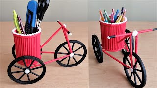 Dekoratif Masaüstü Bisiklet Kalemlik Yapımı  Paper Cycle Pen Stand  paper crafts [upl. by Stubbs275]