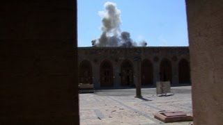 Alep la mosquée des Omeyyades endommagée par les combats [upl. by Caye]