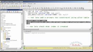 introduction to sql server 2008  create index using tsql [upl. by Annid]