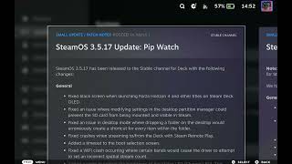 SteamOS 3517 Update Pip Watch patch notes  Steam Deck NonSteam [upl. by Margalit86]