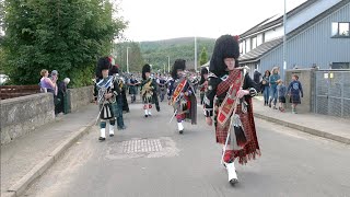 Scotland the Brave as Drum Majors lead the Massed Pipe Bands away from 2023 Dufftown Highland Games [upl. by Hareemas]