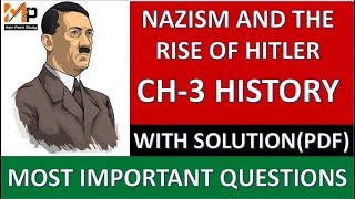 NAZISM AND THE RISE OF HITLER CLASS 9 HISTORY most important question Mainpointstudy [upl. by Peih]