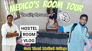 🥳MY HOSTEL ROOM TOUR  How will a Medico Room look🔥  Theni Medical College Hostel🤩  MBBS [upl. by Nanny336]