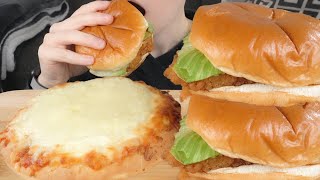 ASMR Fast Food Mukbang Double Cheese Pizza amp Chicken Sandwiches [upl. by Aneele]